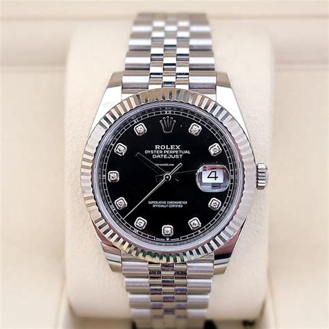 rolex black and silver watch|Rolex datejust 41mm black face.